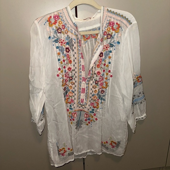 Johnny Was rayon button tunic Size Medium - Picture 2 of 5